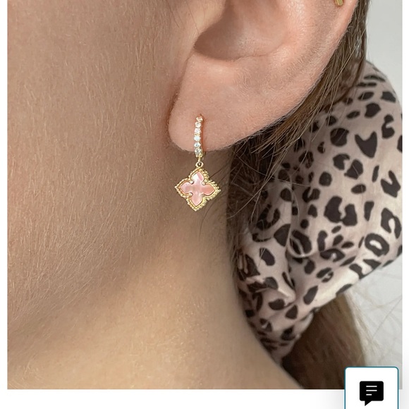 Pink Mother of Pearl earrings - Picture 2 of 2